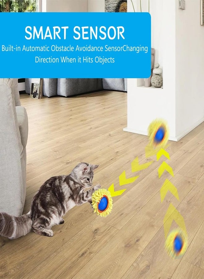 Qpets مجموعة كرات ألعاب القطط الذكية من كيو بيتس® - كرة متدحرجة تلقائيًا مع خيمة لعب 70 سم للمطاردة التفاعلية والتمرين، تشجع اللعب النشط للقطط الصغيرة والبالغة - Image 4